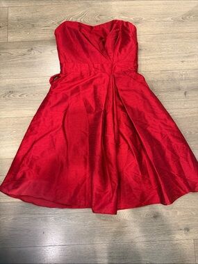 Alvina Valenta Strapless Red A-Line Cocktail Dress